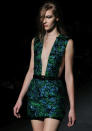 <b>London Fashion Week AW13: Julien Macdonald</b><br><br>Julien Macdonald showcased plunging necklines and thigh-skimming hems.<br><br>©Rex<br><br><br>