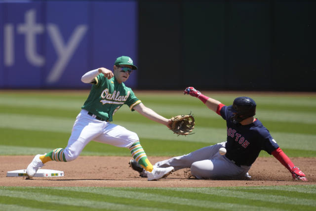 A's hit 3 two-run homers to beat the Red Sox 6-5 - The San Diego  Union-Tribune