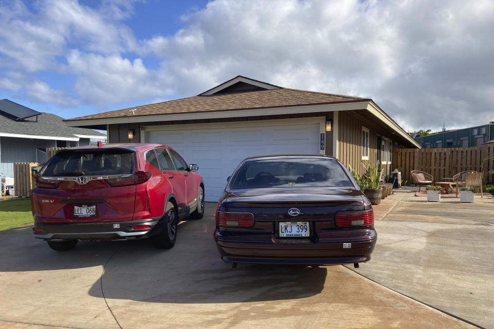 This 2021 image provided by Amy Chadwick shows her home in Lahaina, on the Hawaiian island of Maui. The home was destroyed in the Lahaina wildfire. Chadwick moved to Florida where she could stretch her homeowners insurance dollars. She's worried Maui's exorbitant rental prices, which she blames in part on vacation rentals hogging up limited housing supply, will hollow out her tight-knit town by similarly forcing others to leave. (Amy Chadwick via AP)