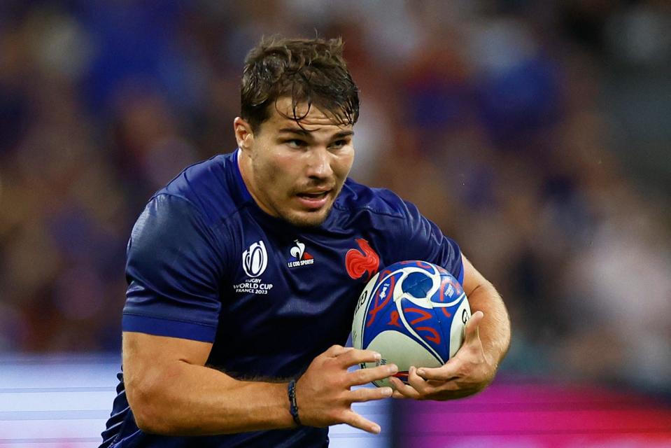 France’s Antoine Dupont in action against Namibia (REUTERS)