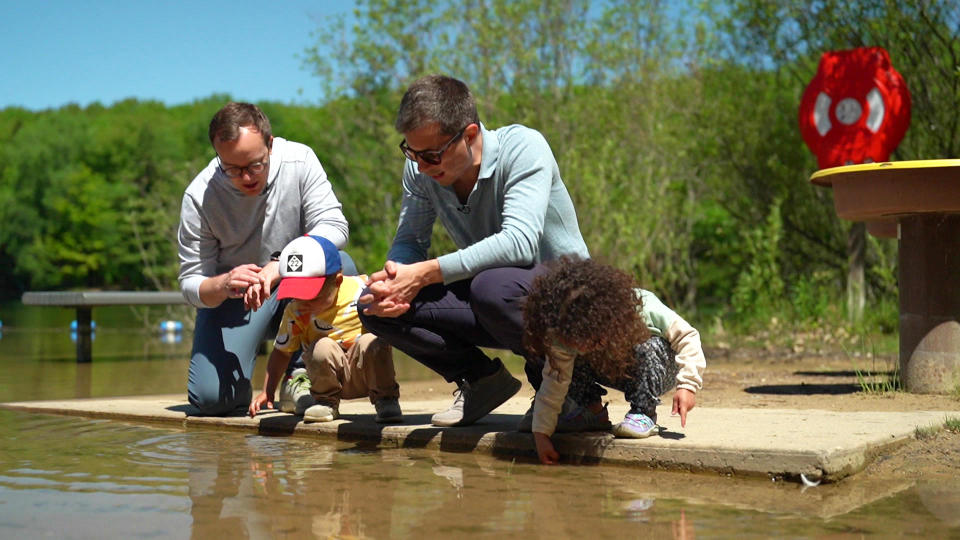 Chasten and Pete Buttigieg with their twins, Gus and Penelope.  / Credit: CBS News