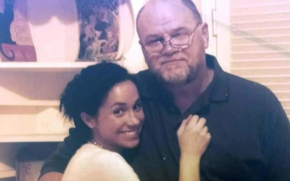 Meghan Markle, pictured with her father Thomas Markle - TIM STEWART NEWS LIMITED
