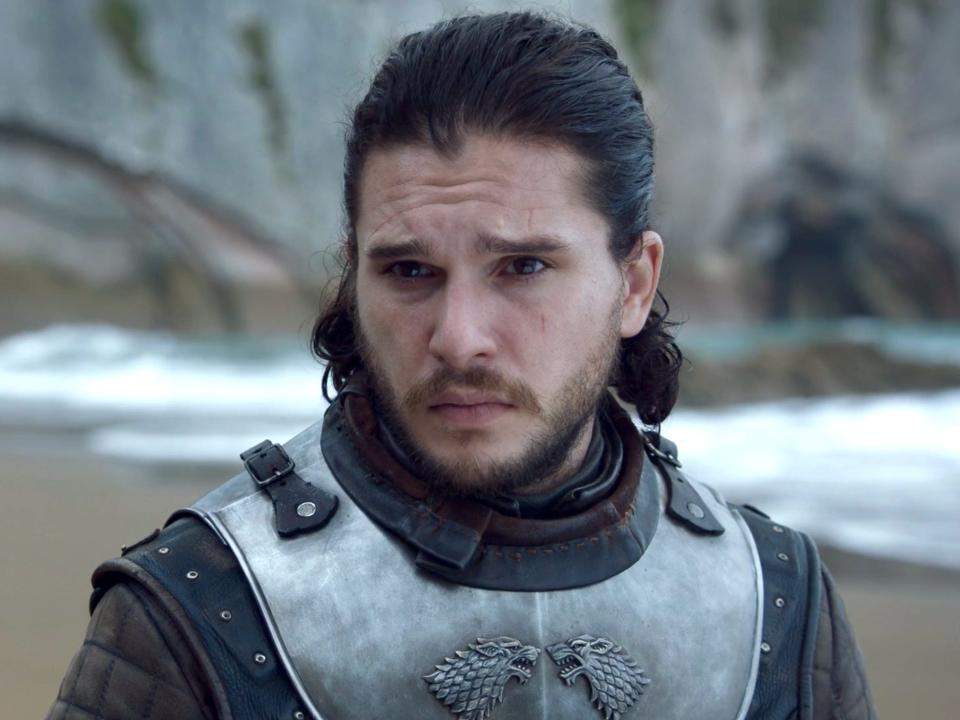 Jon Snow on the beach Game of Thrones Season 7 Spoils of War