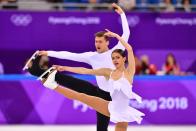 <p>Russia’s Natalia Zabiiako and Russia’s Alexander Enbert compete in the figure skating team event pair skating free skating during the Pyeongchang 2018 Winter Olympic Games at the Gangneung Ice Arena in Gangneung on February 11, 2018. / AFP PHOTO / Mladen ANTONOV </p>