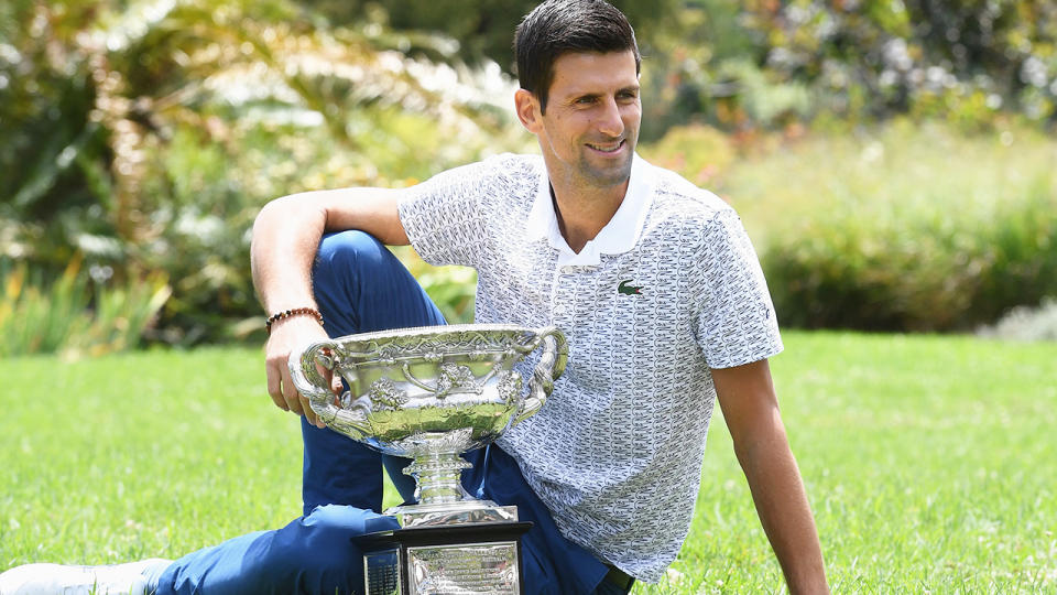 Novak Djokovic, pictured here after winning the Australian Open in January.