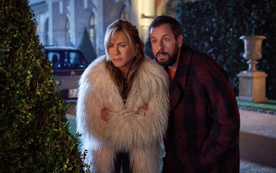 Adam Sandler and Jennifer Aniston in Murder Mystery 2 - Scott Yamano/Netflix