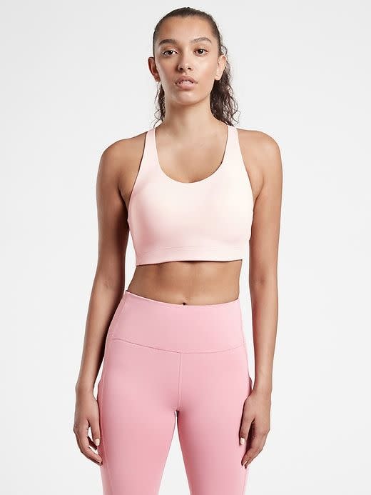 <p><strong>Athleta</strong></p><p>athleta.gap.com</p><p><strong>$69.00</strong></p><p>The Advance bra from Athleta boasts nearly 1,000 positive reviews, with proponents praising its smooth fit and versatile color availability. </p><p><strong>Rave Review: </strong>"I love this bra! It is very supportive and sexy without being too showy. I prefer to run without a shirt it's just too hot. I received several compliments on the bra at run club!" <em>—Anonymous, athleta.com</em></p>