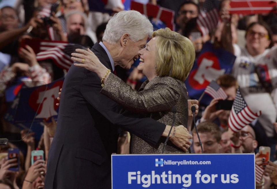 Hillary hugs Bill