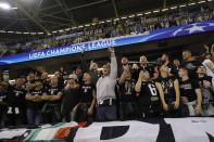 <p>Juventus supporters before the Champions League final soccer match between Juventus and Real Madrid at the Millennium stadium in Cardiff </p>