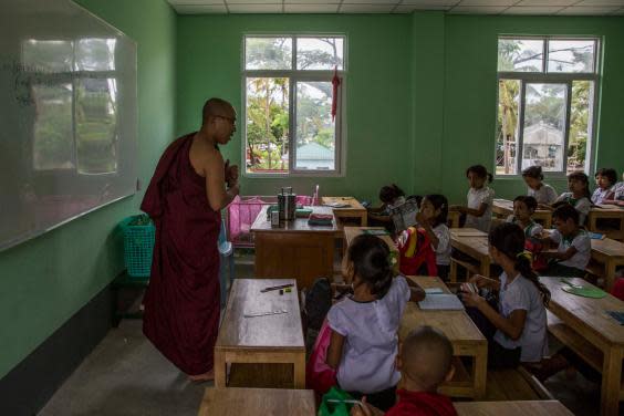 The Alaikyanug Monatery Education Centre in Yangon, set up during the rise of extremist group Ma Ba Tha (Getty)