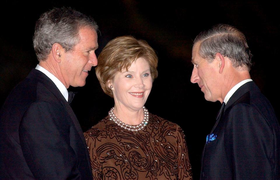 Prince Charles with George W Bush and Laura Bush