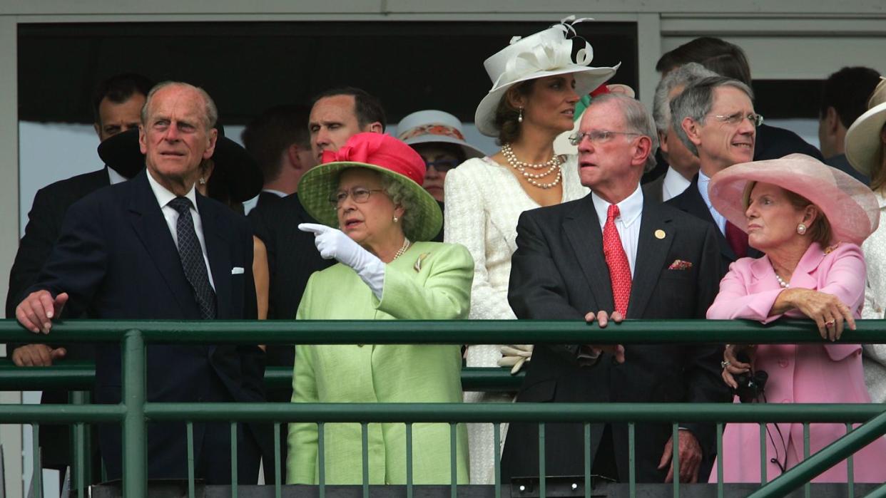 queen elizabeth and the duke of edinburgh attend kentucky derby