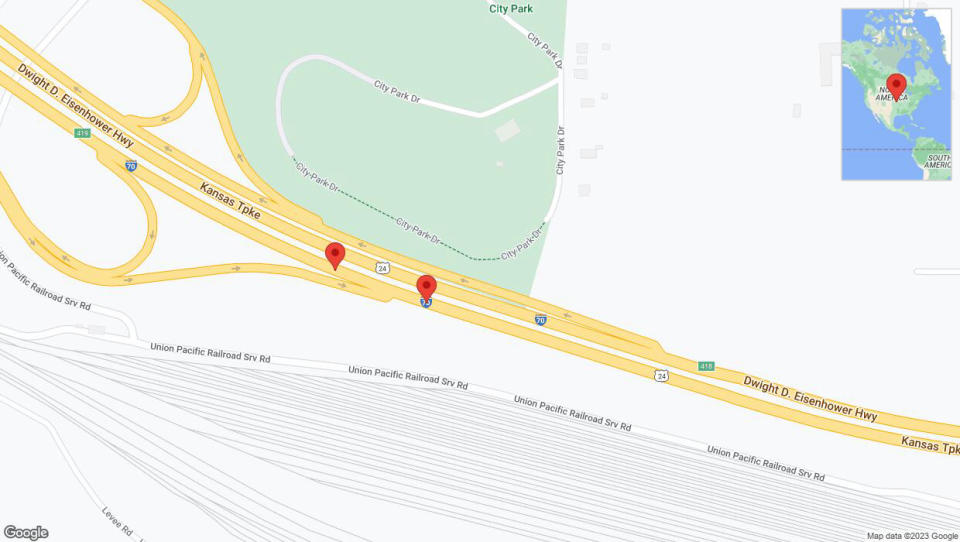 A detailed map that shows the affected road due to 'Crash update: I-70' on December 15th at 4:33 p.m.