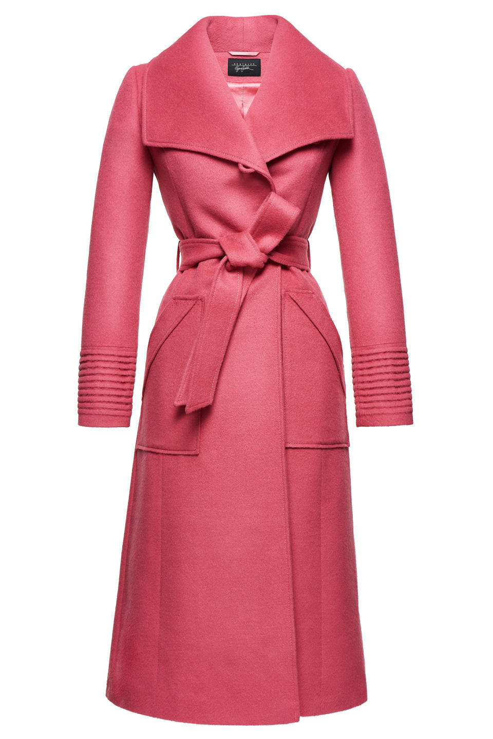 long wide-collar wrap coat