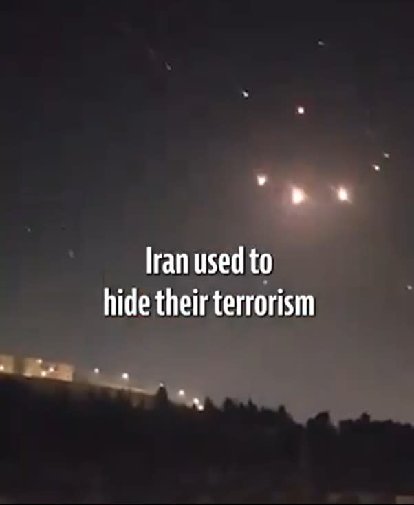 伊朗向以色列發射無人機及飛彈。   圖：翻攝以色列國防軍X（前推特）