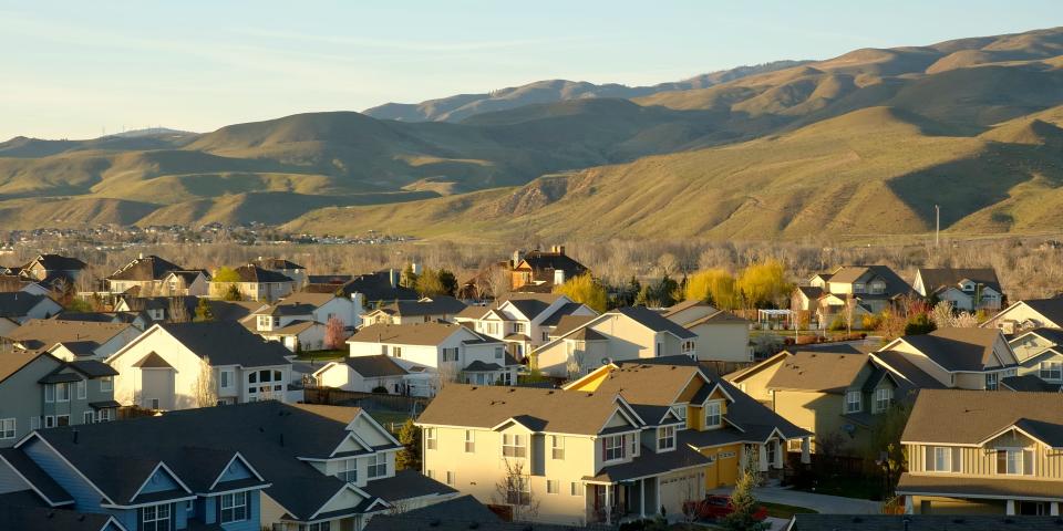 A neighborhood view of Boise, Idaho.