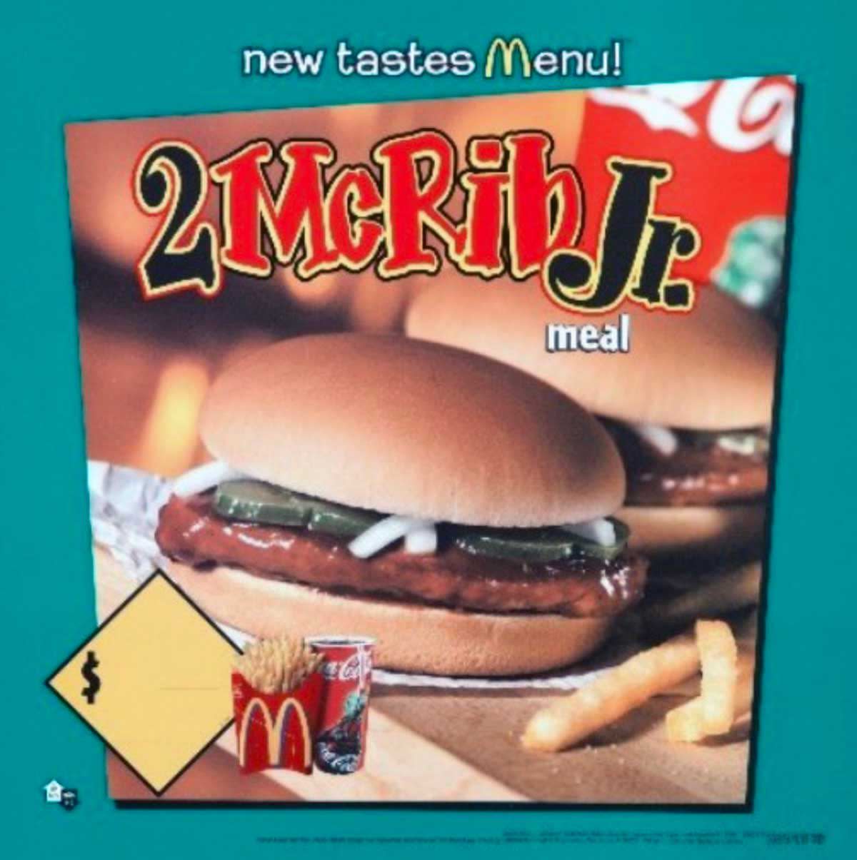 Promotional image for the McRib Jr from McDonald's