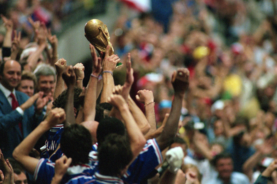 France lifting the World Cup in 1998