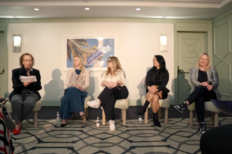 (L-R) Diane Haithman, Jocelyn Sabo, Keri Moore, Helen Lee-Kim and Jenefer Brown at The Wrap's Power Women Summit, Maybourne Hotel, Beverly Hills, California on Dec 5, 2023.