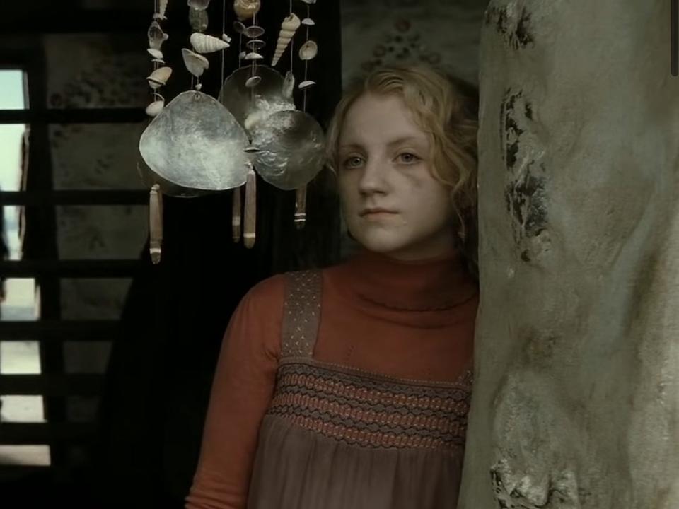 luna looking off into the distance at shell cottage in deathly hallows part 1