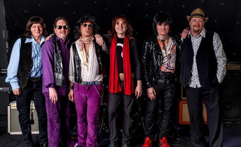 Seattle Rolling Stones tribute band Gimme Shelter — from left, Mike Howe, Mike Horan, Mark Wand, Paul Forrest, Albert Ceccacci and Dan Moore — will play Saturday, July 13, in Olympia.