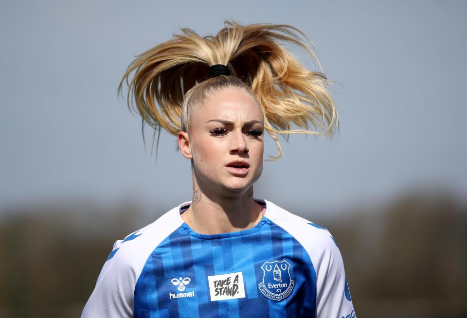 Soccer Football - Women's Super League - Everton v Aston Villa - Walton Hall Park, Liverpool, Britain - April 4, 2021 Everton's Alisha Lehmann Action Images via Reuters/Carl Recine