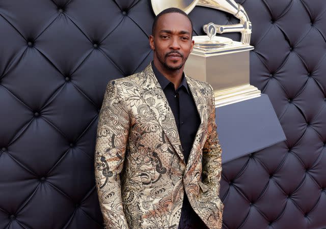 <p>Francis Specker/CBS via Getty</p> Anthony Mackie attends the 64th annual Grammy Awards