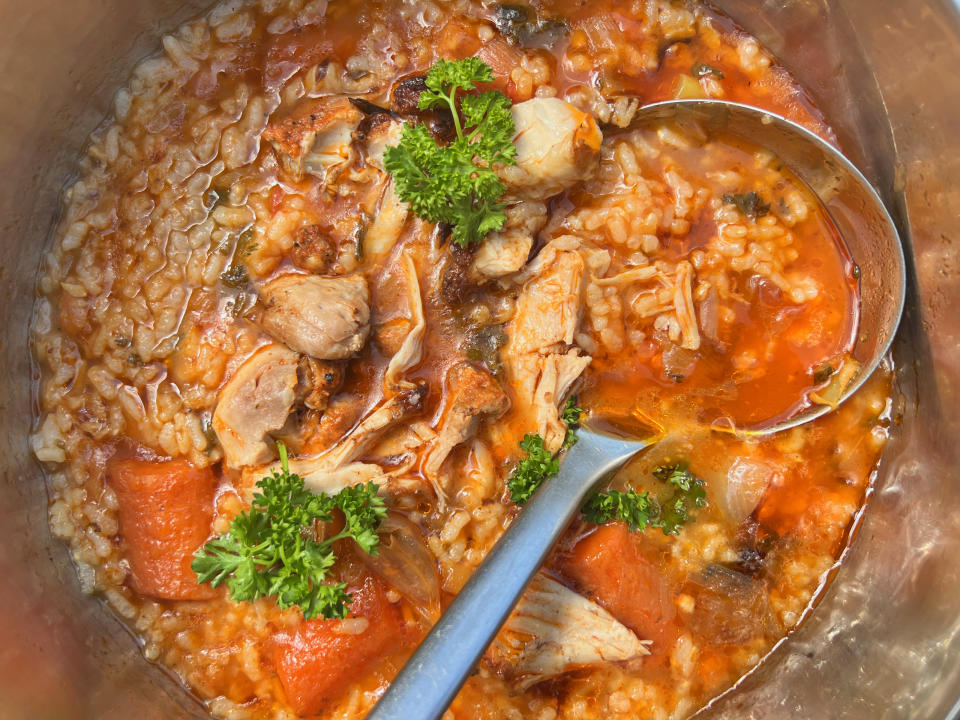 ladle in a pot of soup