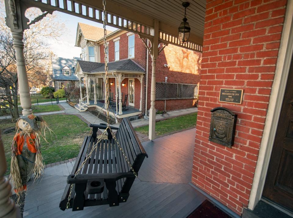 Looking from the front porch of the Victorian House toward the Welty House. The two buildings operate as the BrickHouse Inn Bed & Breakfast on Baltimore St. in Gettysburg.