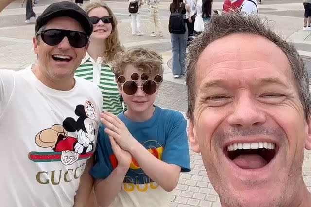 <p>Neil Patrick Harris/Instagram</p> Neil Patrick Harris and David Burtka with their kids at Disney