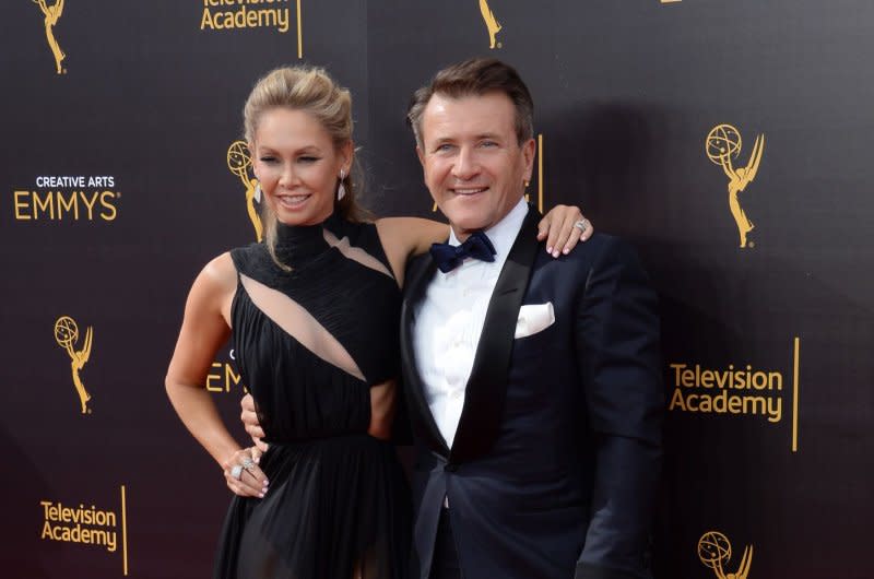 Kym Johnson and Robert Herjavec attend the Creative Arts Emmy Awards at Microsoft Theater in Los Angeles in 2016. File Photo by Jim Ruymen/UPI