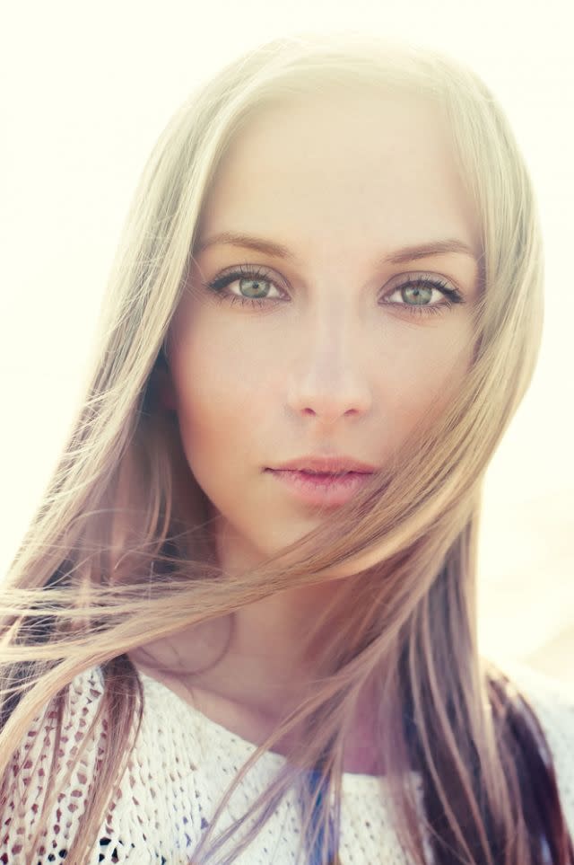 Generic: girl, woman, summer, LA fashion portrait of a beautiful blonde close up. pictures in warm colors beauty