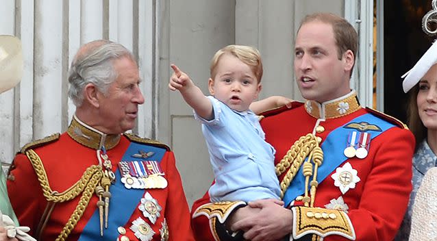Prince Charles, Prince George and Prince William. Photo: AAP