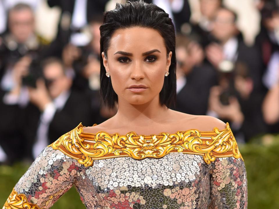Demi Lovato on the red carpet at the 2016 Met Gala.