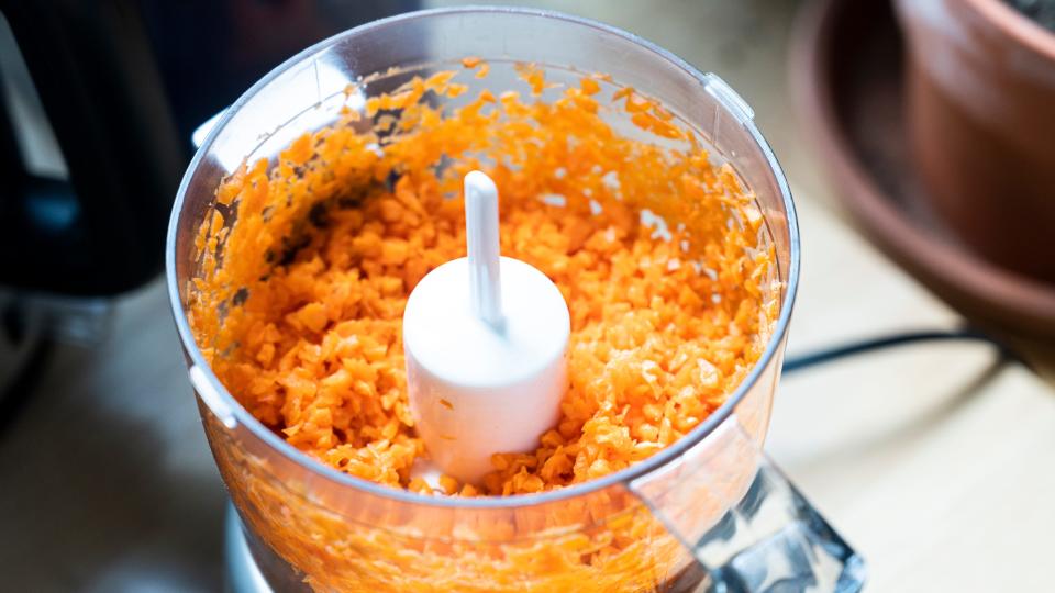 A food processor helps make a creamy dressing.