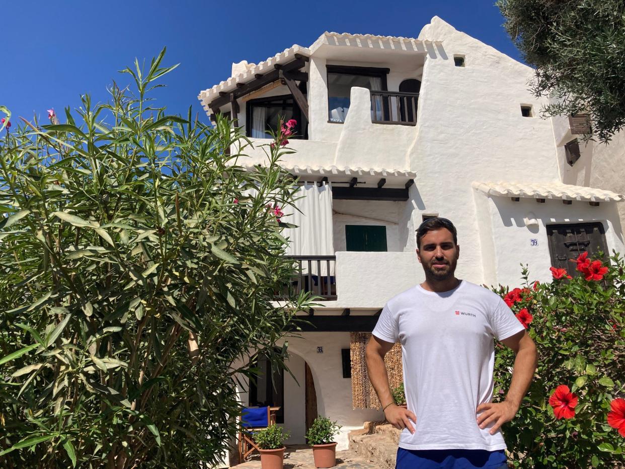 Edoardo Gomez says he and his girlfriend are regularly trapped inside their house as crowds of tourists pose outside for photographs