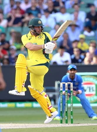 Australia's Aaron Finch bats against India during their One Day cricket match at the Melbourne Cricket Ground, January 17, 2016. REUTERS/Hamish Blair