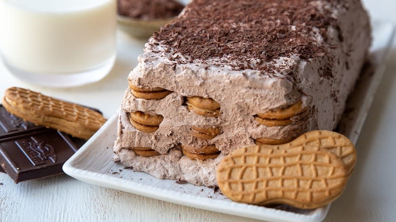 chocolate peanut icebox cake