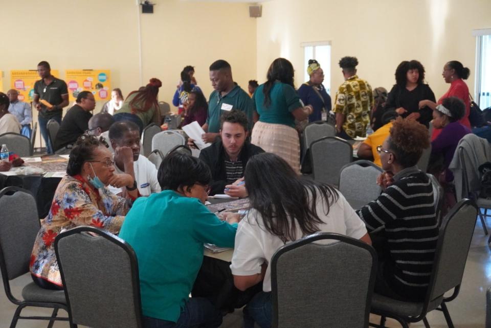 Dozens of east Gainesville residents attended a workshop Wednesday at Mount Carmel Baptist Church in northeast Gainesville to give input about the kind of revitalization they would to see in their neighborhood.
(Credit: Photo provided by Voleer Thomas, Special to Gainesville Sun)