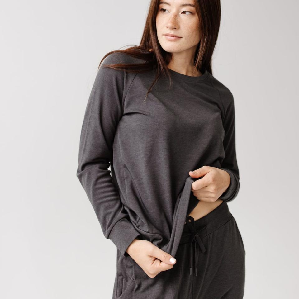 78) Ultra-Soft Bamboo Pullover Crew