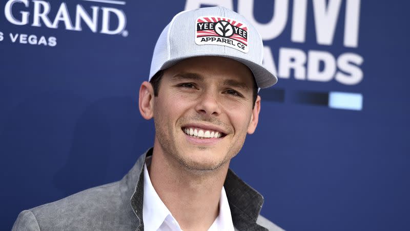 Granger Smith arrives at the 54th annual Academy of Country Music Awards at the MGM Grand Garden Arena on Sunday, April 7, 2019, in Las Vegas.