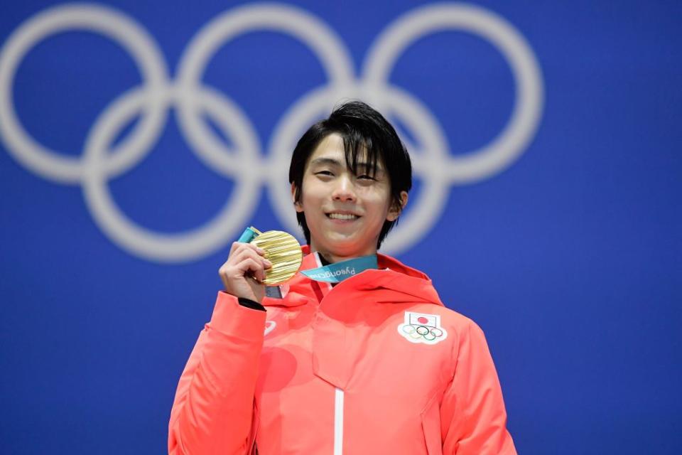 羽生結弦2018年平昌冬奧衛冕男子單人滑。