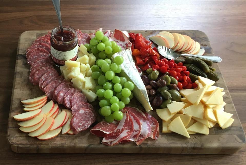 A charcuterie board