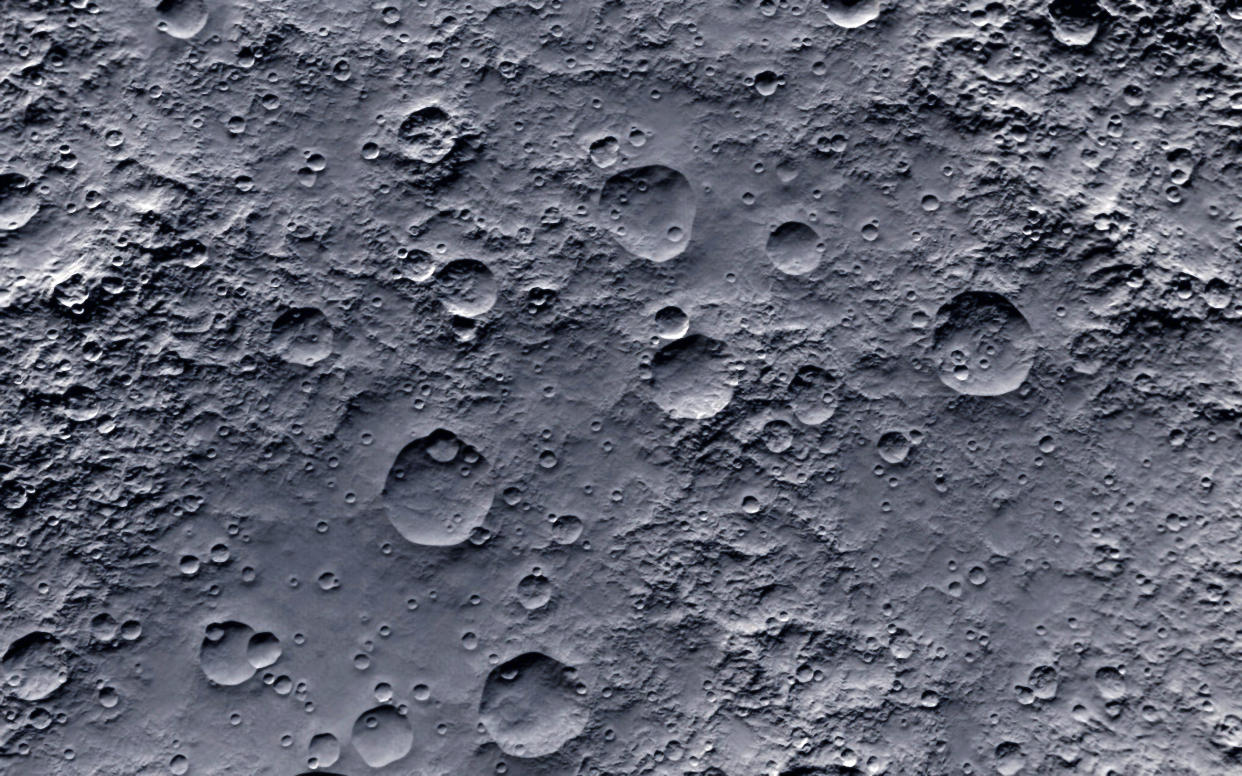 Closeup of moon surface texture