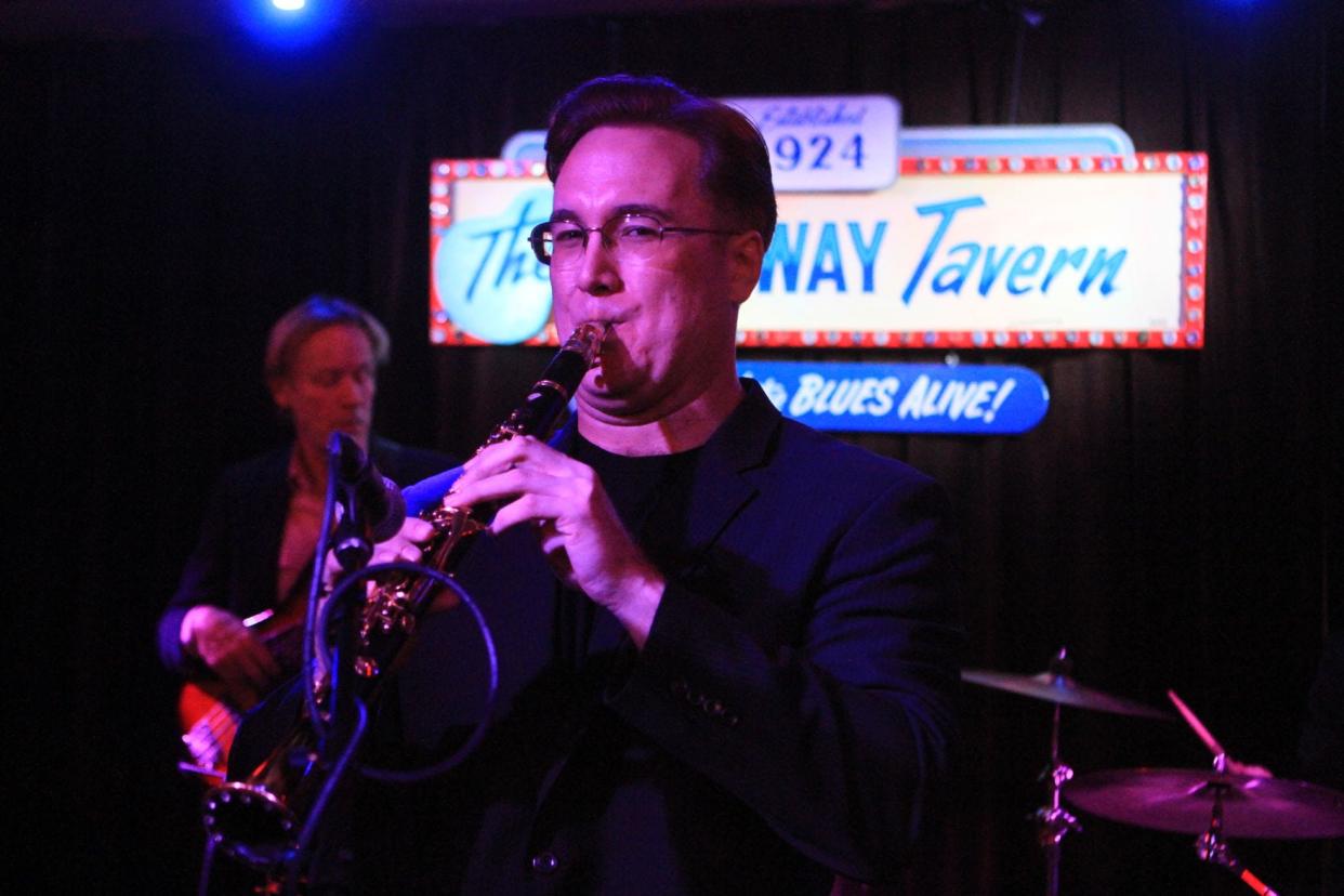 Shown performing in 2018 at the Midway Tavern in Mishawaka, clarinetist Dave Bennett presents “Swing to Rock” on April 29 at The Goshen Theater in Goshen. SOUTH BEND TRIBUNE, ANDREW S. HUGHES