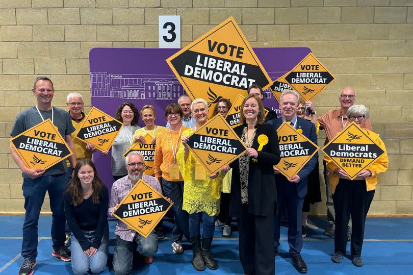 Marie Goldman (with the yellow rosette) has become Chelmsford's new Liberal Democrat MP