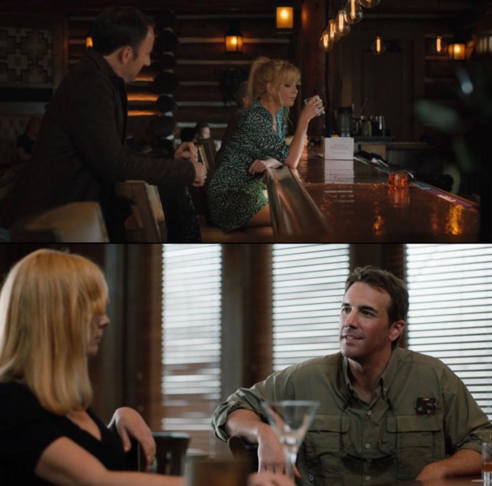 Beth Dutton (Kelly Reilly) in "Yellowstone" season five (top) and season one (bottom).