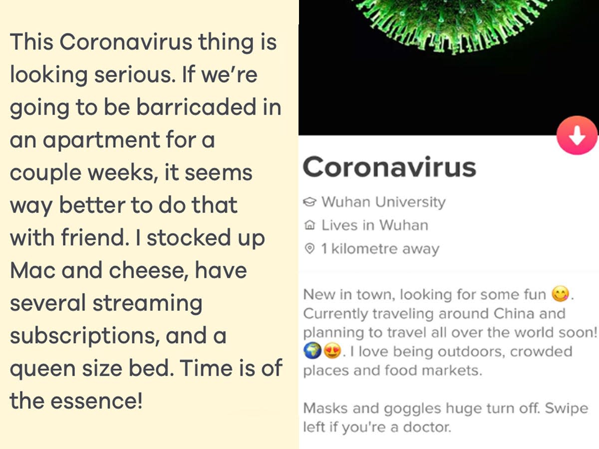 coronavirus dating apps profiles