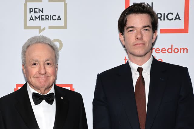 <p>Jamie McCarthy/Getty</p> Lorne Michaels and John Mulaney in May 2023