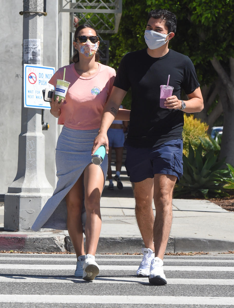 <p>Henry Golding and wife Liv Lo stay close on Wednesday after grabbing smoothies together in L.A.</p>